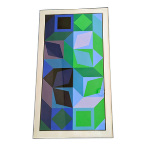 1970s Victor Vasarely, Signed Limited Edition of "Dom IV Bv" From Redfern Gallery /London, Color Serigraph