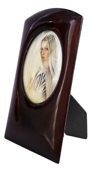 Art Deco Italian Nutwood Picture Frame with Rounded Glass, 1920s