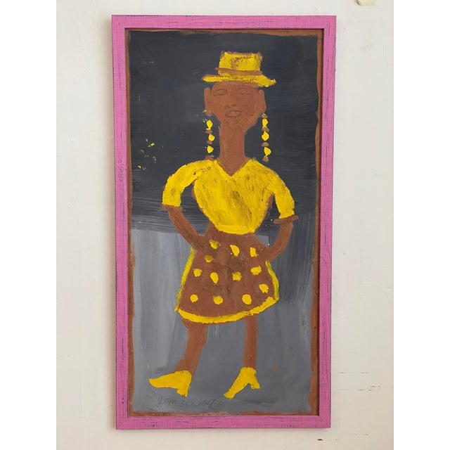 1990s Jimmy Lee Sudduth Painting “Farmers Wife” Self Taught Art Vintage, Framed For Sale - Image 12 of 12