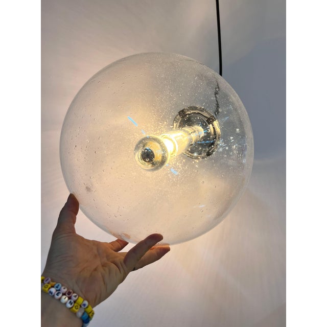 Silver Glass and Chrome Globe Lamp from Glashütte Limburg For Sale - Image 8 of 11