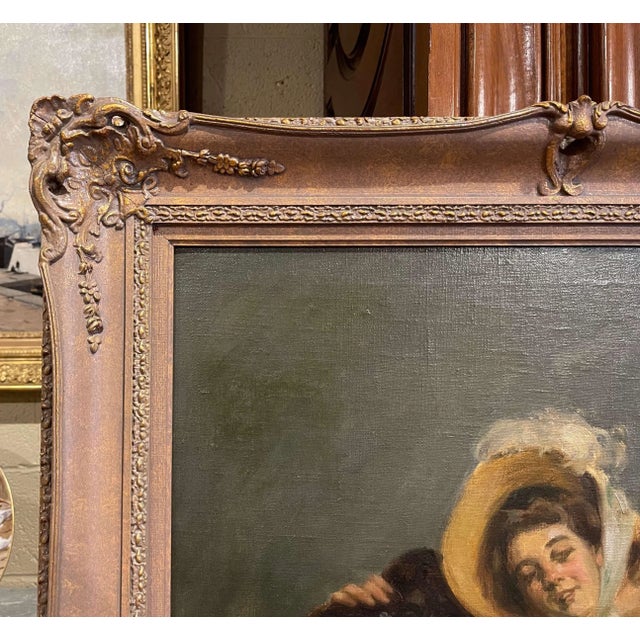 Wood Early 20th Century Hungarian Framed Oil on Canvas Painting by Vilmos Nagy For Sale - Image 7 of 12