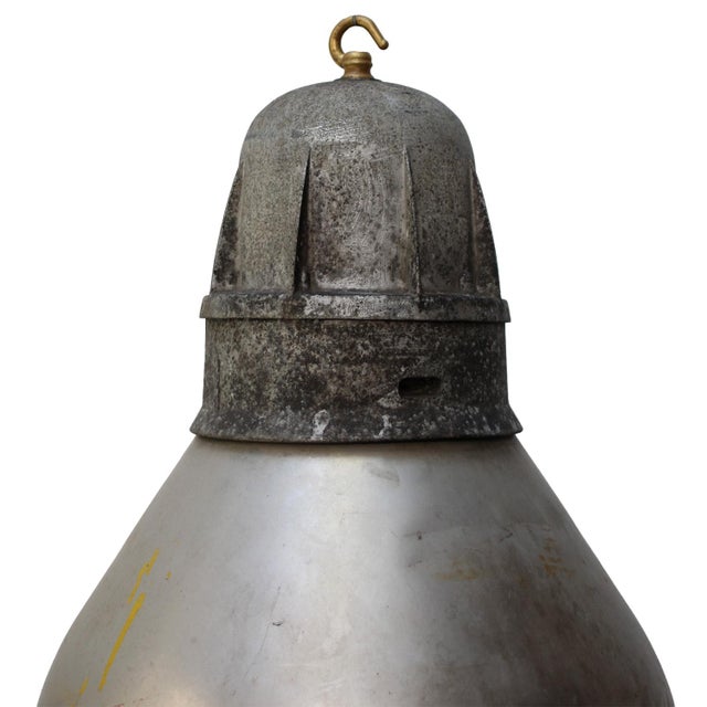 Industrial pendant light by mazda, france. grey aluminum e27 / e26 this piece has an attribution mark, i am sure that it...