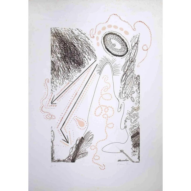 Plinio Mesciulam, Abstract Composition, Original Lithograph, 1973 For Sale