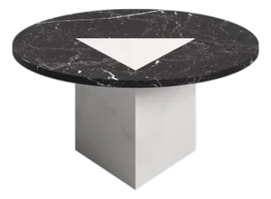 Modern Coffee Table M in White and Black Marble, Designer Lorenzo Zaccarin