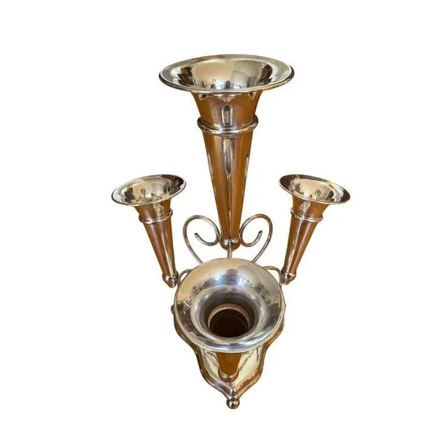 Metal Antique Marples & Co Silver-Plate English Epergne Centerpiece For Sale - Image 7 of 7