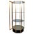 72? Hexagon Mastercraft style glass display cabinet Black lacquered brass and glass display cabinet or vitrine. Three...