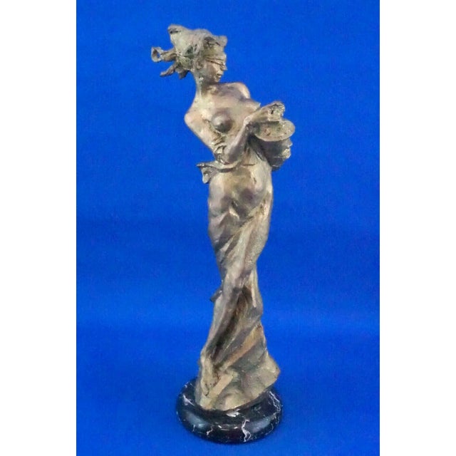 Large 20th Century Gilded Bronze Sculpture of Goddess of Fortune by Félix Schivo, Italy For Sale - Image 11 of 18