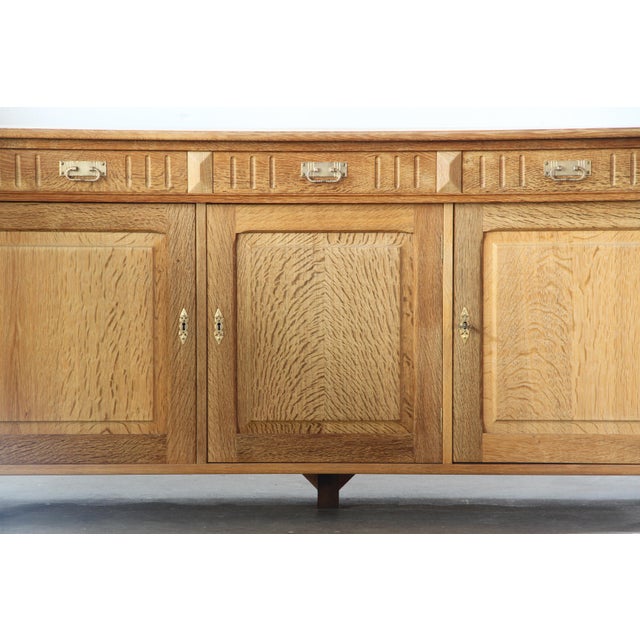 Vintage Danish Brutalist Light Oak Sideboard, 1970s For Sale - Image 10 of 14