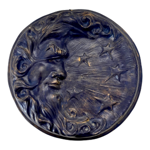 Vintage Ceramic Moon Studio Pottery Wall Plaque