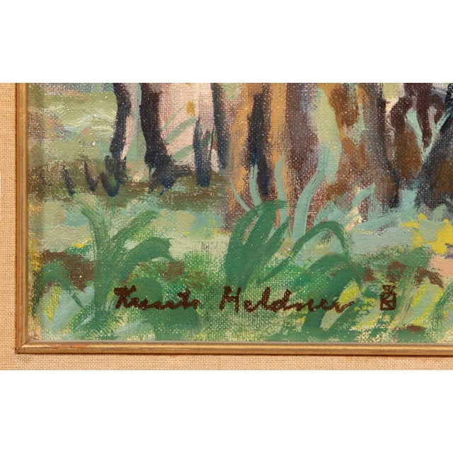 A classic Louisiana swamp scene by Knute (Knut) Heldner, executed in oil on canvas board. The painting depicts the...