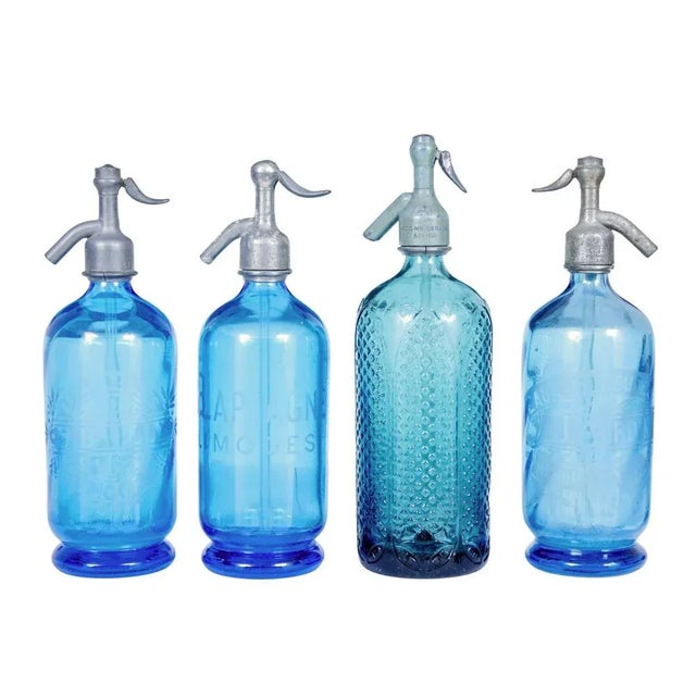 French Etched Glass Soda Syphons, 1930s, Set of 4 For Sale - Image 11 of 11