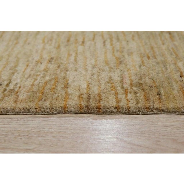 Contemporary 3x10 Brown Hand-Knotted Wool Striated Earth Tones Classic Traditional Carpet Rug For Sale - Image 3 of 7