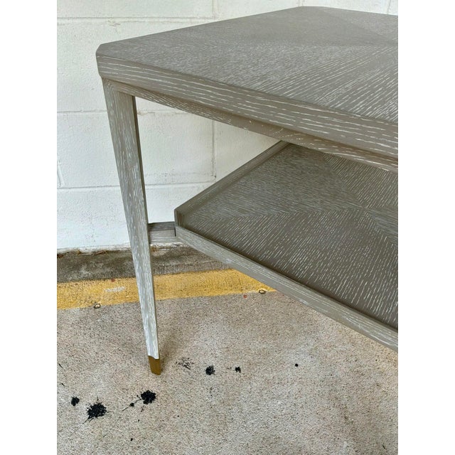 Bungalow 5 Villa Ad Home Modern Gray Cerused Oak Bertram SIde Table For Sale - Image 4 of 5