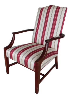 Statesville Chair CO.Regency Style Mahogany Frame Library Arm Chair