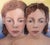 Late 20th Century Vintage Original Painting Watercolor + Pen Twin Girls For Sale - Image 5 of 7