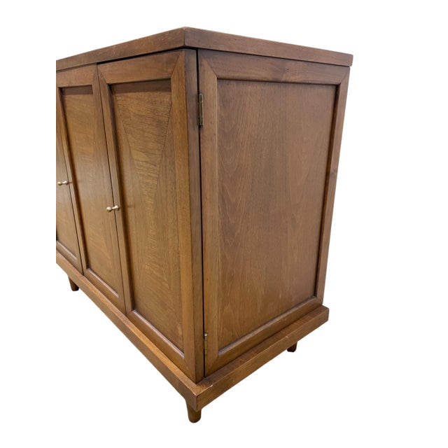 Vintage Mid-Century American of Martinsville Walnut Storage Cabinet Chest For Sale In Boston - Image 6 of 8