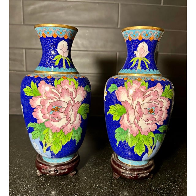 I love these beautiful blue Cloisonné vases. Cloisonné is an ancient art form that originated in the Near East and was...