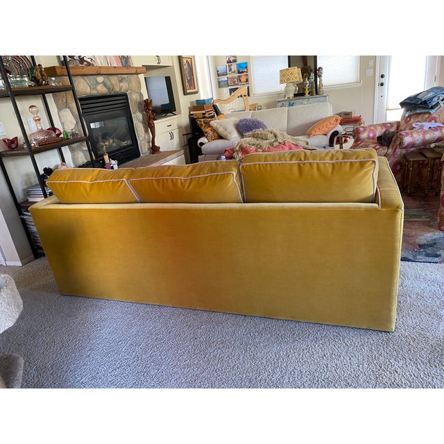 Goldenrod Anthropologie Carroll Contrast Piping Sofa 86" For Sale - Image 8 of 10