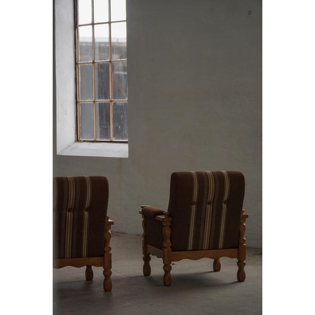 Danish Modern Lounge Chairs in Oak and Wool by Henning Kjærnulf, 1960s, Set of 2 For Sale - Image 10 of 18