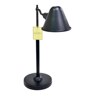 1990s Lauren Ralph Lauren Adjustable Black Metal Desk Lamp For Sale