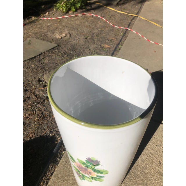 Mid 20th Century Vintage Mid Century Italian Hand Painted Vase Umbrella Stand For Sale - Image 5 of 9