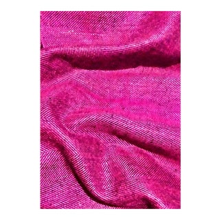 B. Black & Sons Magenta Silk Herringbone Tweed Fabric - 2 Yards For Sale