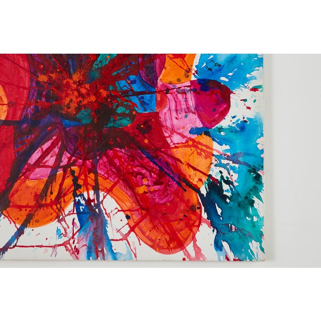 1970s Modern Abstract Oil Painting For Sale - Image 5 of 13