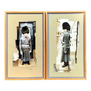 Vintage Original 1980s Collage on Paper - Set of 2 For Sale