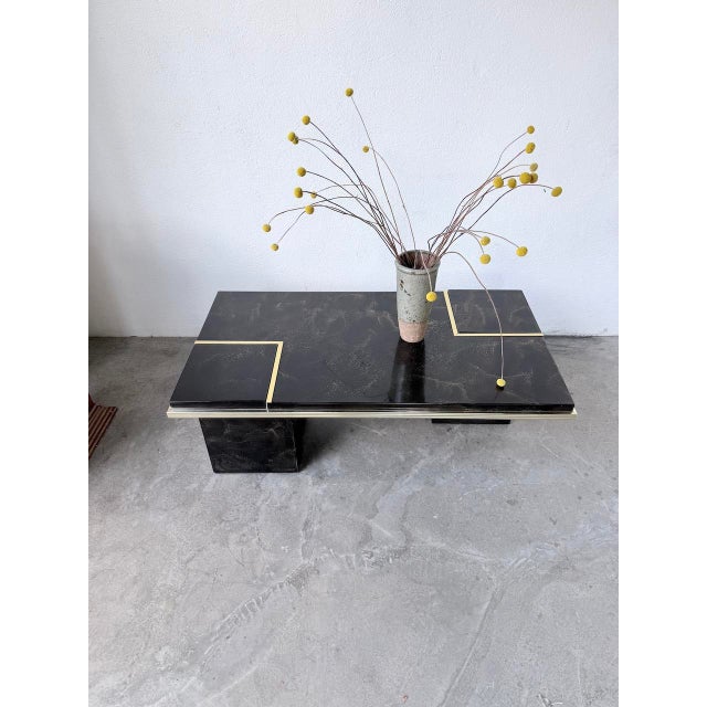 Metal Lacquered and Brass Coffee Table, 1970s For Sale - Image 7 of 18