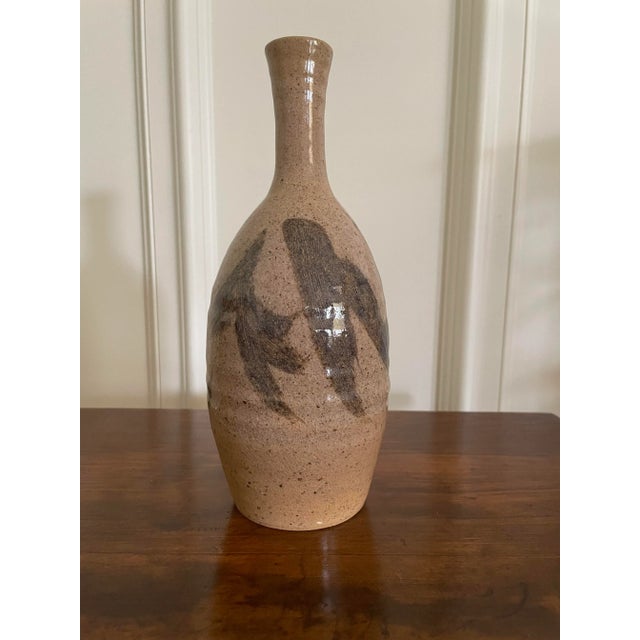 Abstract Abstract Southwest Studio Art Pottery Vase in Blush, Peach, Brown For Sale - Image 3 of 12