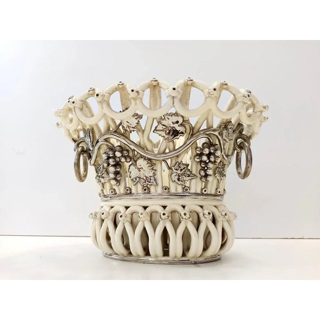 Cream Ceramic Fruit Bowl or Centerpiece by Charles de Boissimon, France For Sale - Image 3 of 17