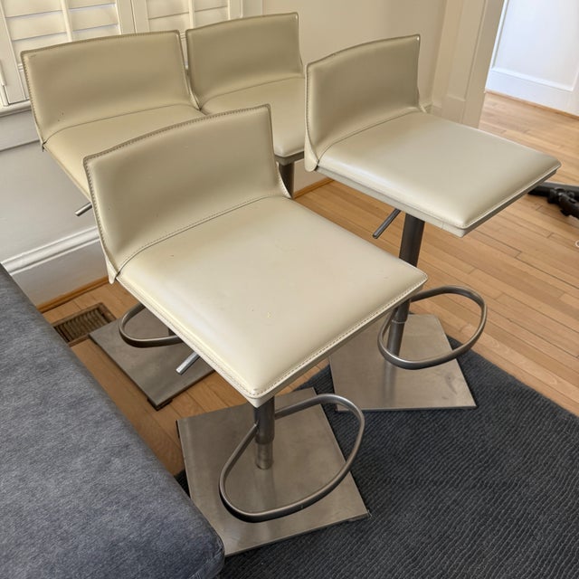 Set of 4 DWR Bottega Piston Stools For Sale - Image 11 of 13