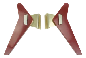 Mid-Century Push Door Handles in Red Bakelite and Aluminum, 1950s, Set of 2