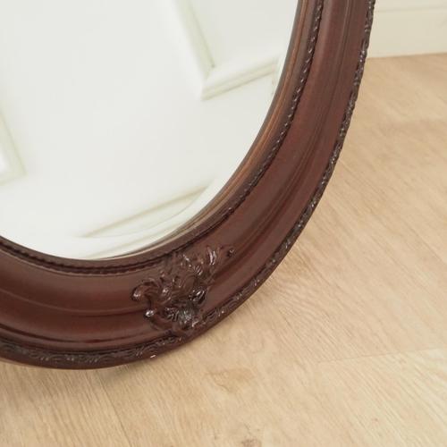 Historicist Oval Mirror with Wooden Frame For Sale - Image 4 of 8