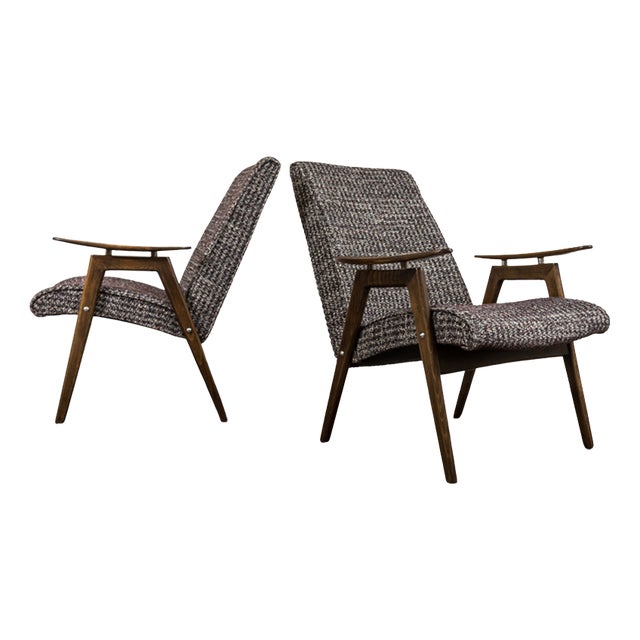 Vintage Armchairs by J. Šmidek for Ton, Former Czechoslovakia, 1960s, Set of 2 For Sale