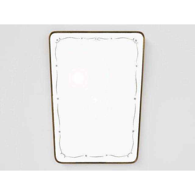 Etched Glass Mirror with Stars and Ribbons attributed to Gio Ponti, 1949 For Sale - Image 6 of 6