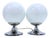 Small Vintage Space Age Spherical Table Lamps in Chrome and Glass, 1970s, Set of 2 For Sale