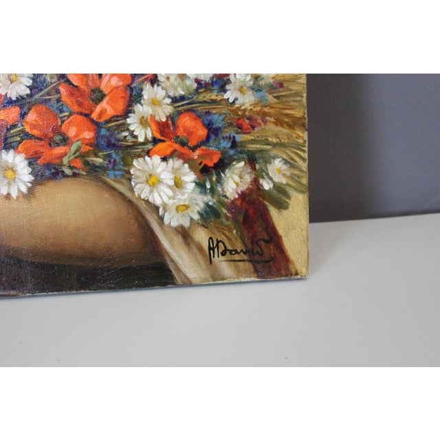 Alain David, The Woman with the Bouquet, 1950s, Oil on Canvas For Sale - Image 6 of 10
