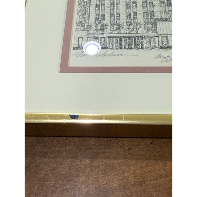Signed Architectural Print of Detroit Music Hall by Garrett Anderson For Sale - Image 11 of 12