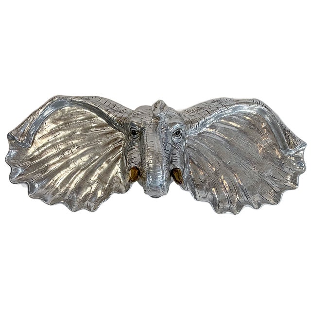 This is an Iconic Arthur Court sculptural serving tray featuring a whimsical elephant motif done in the brand’s signature...