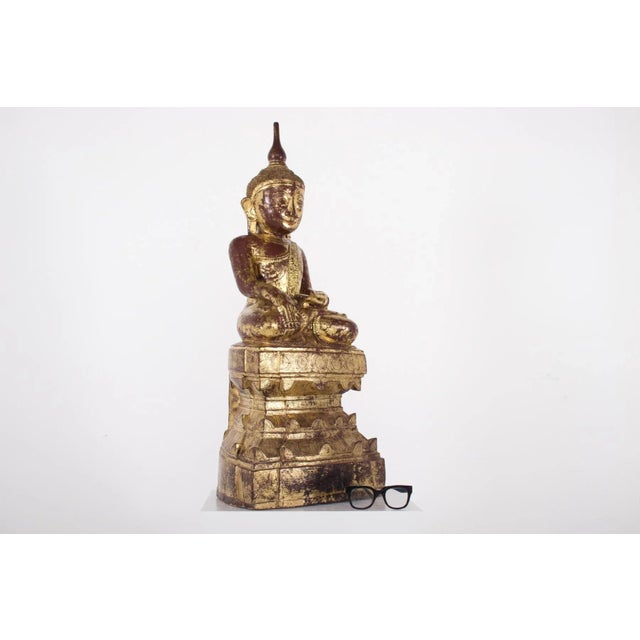Konbaung Maravijaya Birman Buddha, 1800s, Lacquered Wood For Sale - Image 13 of 13