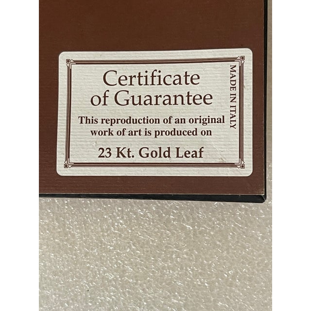 Italian Small Butterfly Chromolithograph on 23kt Gold Leaf For Sale - Image 4 of 4