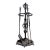 Vintage French Country Black Wrought Iron Set of Two Fireplace Tools For Sale