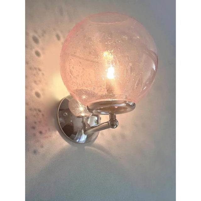 Contemporary Sculptural Pink Pulegoso Murano Glass Wall Sconces by Simoeng, Set of 2 For Sale - Image 3 of 9