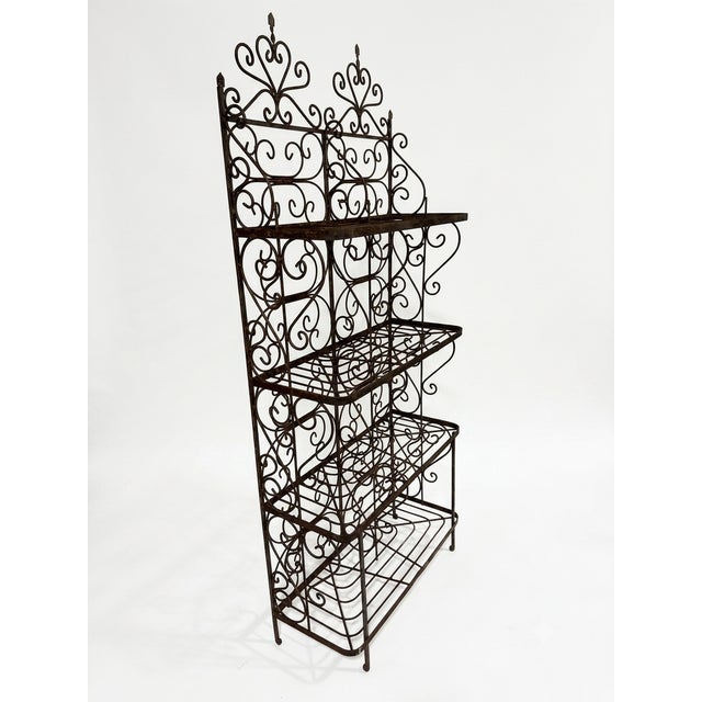 French Country Vintage French Country Wrought Iron Etagere For Sale - Image 3 of 9