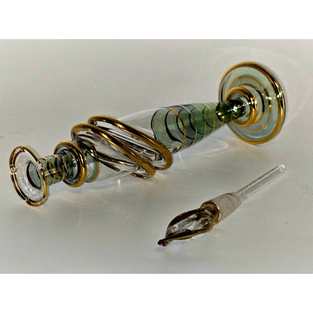Vintage Egyptian Glass Perfume Bottle, Hand-Blown For Sale In Pittsburgh - Image 6 of 9