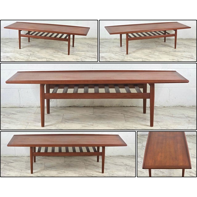 1960s Teak Surfboard Coffee Table Attributed to Grete Jalk for Glostrup Møbelfabrik For Sale In Richmond - Image 6 of 7