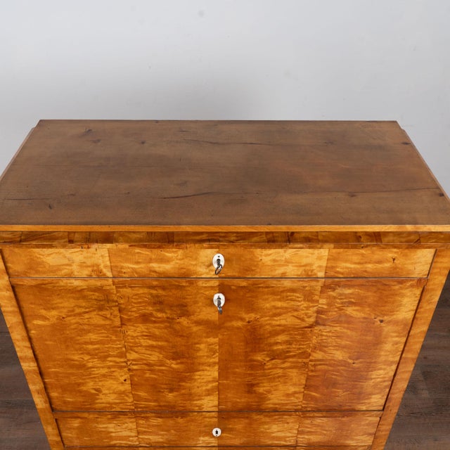 19th Century Swedish Biedermeier Birch Secretary Bureau For Sale - Image 4 of 11