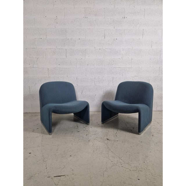 Blue Powder Blue Alky Chairs attributed to Giancarlo Piretti for Anonima Castelli, 1970s, Set of 2 For Sale - Image 8 of 14
