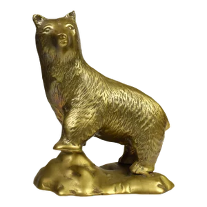 Vintage Large Gold Brass Bear Animal Figurine